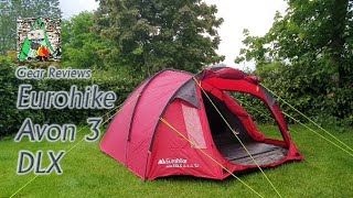 Gear Review Eurohike Avon 3 DLX Nightfall three man tent [upl. by Lleuqram807]