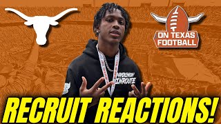 Recruits REACT To Texas Visits  Longhorns Football  Dakorien Moore  Elijah Barnes [upl. by Clie]