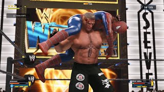 WWE 2K24  Brock Lesnar vs Spider Man Iron Man Match [upl. by Annam]