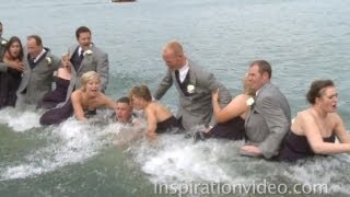 Caught on tape Wedding party falls into lake [upl. by Tilla]