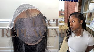 How to Lace Frontal Replacement on a old hold wig [upl. by Venice]