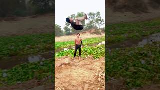 Front Flip 😱Double Round🤕🥹 flip frontflip gymnastics viral shorts youtube stunt [upl. by Aicelav]