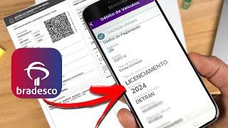 COMO PAGAR O LICENCIAMENTO 2024 PELA APP DO BRADESCO [upl. by Llehctim]