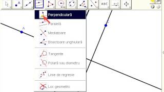 GeoGebra lectia 4 Perpendiculara paralela bisectoare mediatoare tangenta la cerc [upl. by Harihs539]