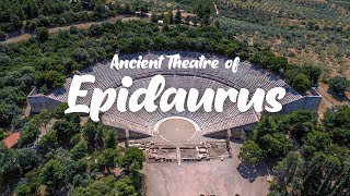 Aerial Drone footage of Epidaurus Theatre Greece  Αρχαίο Θέατρο Επιδαύρου [upl. by Nilhsa]