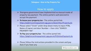 Telangana  How To Pay Property Tax [upl. by Kunkle]