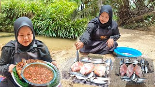 IKAN BAKAR AIR ASAM KERISIK PADU MASAK TEPI SUNGAI LADANGMENU LEGEND CONFIRM MENAMBAH NASI [upl. by Mcclees]