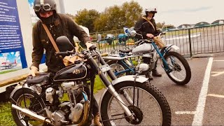 PATHFINDER CAFE MOTORCYCLES feature AJS Greeves Mobylette amp PIP the WONDER DOG at BLACKBUSHE Airport [upl. by Akirahc]