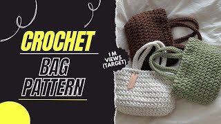 Simple Crochet Tote Bag Tutorial  Easy Crochet Pattern [upl. by Ejroj]