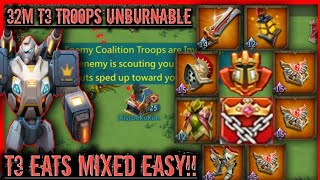 lords mobile  T3 RALLY TRAP 32M TROOPS EATS IMPOSSIBLE MIXED RALLIES 2000 NO PROBLEM NEW COMP [upl. by Iddo340]