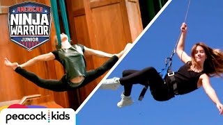 AMERICAN NINJA WARRIOR JUNIOR  Kid Stuntwoman Faces Off with Aerial Acrobat [upl. by Aivizt]