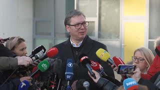 Vucic votes in Serbian election expresses confidence in convincing victory [upl. by Arded]