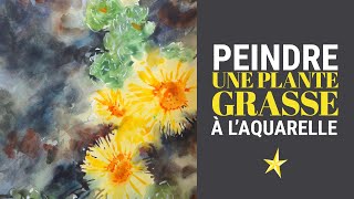 Peindre une plante grasse à laquarelle  MOYEN [upl. by Noiram239]