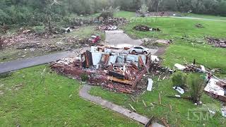 5272024 Charleston KY Significant tornado damage drone first lightmp4 [upl. by Yaakov]