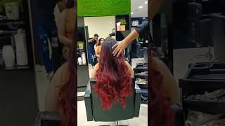 Rose 🌹 Red haircolor transformation 🤗 rosehaircolorhaircolortransformation mux9tvsalon [upl. by Nalda]