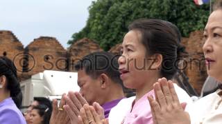 Monks Alms Ceremony For Songkran 2015  Chiang Mai Thailand [upl. by Lein856]