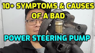 10 SYMPTOMS AND CAUSES BAD POWER STEERING PUMP [upl. by Salter293]