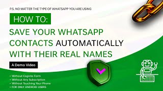 How to save contact automatically with their real names on Whatsapp [upl. by Lorak]