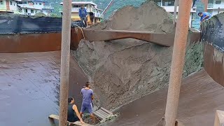 How do people unload sand from a ship  satisfying Video [upl. by Monique]