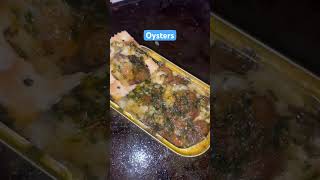 Baked oysters with cheese butter and garnish oysters shorts foodie seafood oysterlife [upl. by Ekralc423]