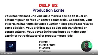 DELF B2 Production Ecrite lettre au maire por opposerle centre commercial delfb2 delfexam [upl. by Mitzie]