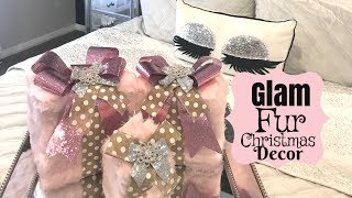 DIY GLAM CHRISTMAS DECORATING WITH FUR [upl. by Gwenny]