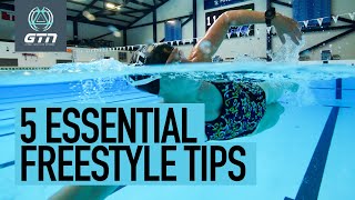 5 Tips To Improve Your Freestyle Swimming Stroke  Front Crawl Technique Improvements [upl. by Eilesor]