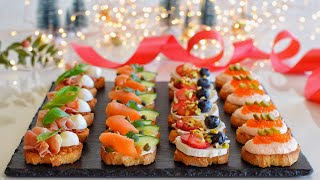 4 Deliciosos CANAPÉS Crostini para Celebrar la Navidad 20232024  Impresiona a Todos  DarixLAB [upl. by Ebag]