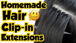 How to make hair extensions at homediy hair extensionsfake bangsclip in bangsSajal Malik [upl. by Devlen285]