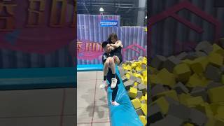 Trampoline parkPlay fun games❤️trampolinpark familygames shorts funny amazing shortvideo [upl. by Jarrod175]