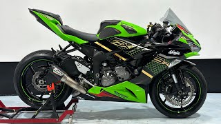 Kawasaki Zx6r KRT 2020 Exhaust sound Burnout stainless slip on [upl. by Cadell]