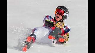 Nina O’Brien’s Olympics end with a gruesome crash in a giant slalom race [upl. by Ause5]