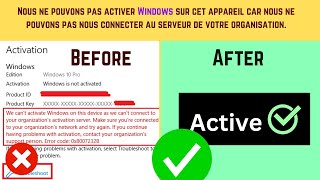 Nous ne pouvons pas activer Windows sur cet appareil French [upl. by Arbua]