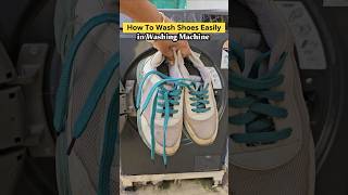 How to clean shoes in washing machine🤔 shorts cleaning cleaningtips tipsandtrick [upl. by Penoyer]