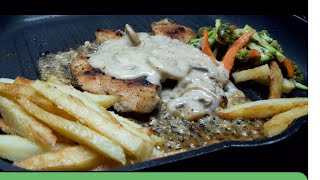 Chicken Steak with tarragon sauce  easy steak recipe foodibey [upl. by Kella]