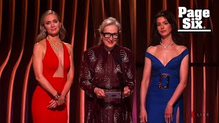 Meryl Streep Anne Hathaway and Emily Blunt reunite at the 2024 SAG Awards [upl. by Reinhart]