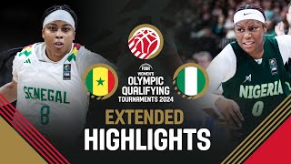 Senegal 🇸🇳 vs Nigeria 🇳🇬  Extended Highlights  FIBA Womens OQT 2024 [upl. by Anilef767]