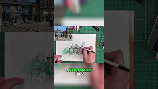 How to finish your urban sketch urbansketch easyarttutorial [upl. by Dennis]