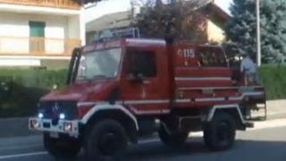 APS Vigili del Fuoco in sirena per incendio  VVF volontari in azione pompieri trentino [upl. by Ojimmas]