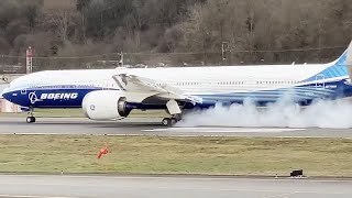 Boeing 777X performing a rejected takeoff test [upl. by Ultan460]