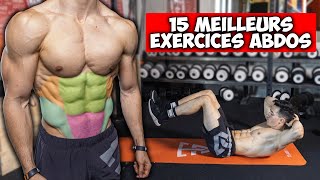 15 MEILLEURS EXERCICES ABDOMINAUX [upl. by Hguh]