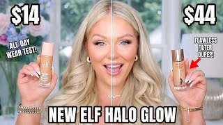 NEW ELF HALO GLOW LIQUID FILTER 😍 Charlotte Tilbury Flawless Filter Dupe  REVIEW amp WEAR TEST [upl. by Arahas]