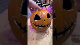 Foam Pumpkin Carving DIY Halloween Decor  pumpkincarving halloweendecor pumpkinart [upl. by Flori428]