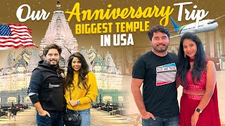 Our anniversary trip👩‍❤️‍👨  Biggest temple in USA🛕Siri Punith  SiriChalla  SiriChallaOfficial [upl. by Ydnar902]