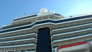 Holland America Line cruise ship Nieuw Amsterdam Kreuzfahrtschiff in Cadiz Spain Spanien [upl. by Bealle]