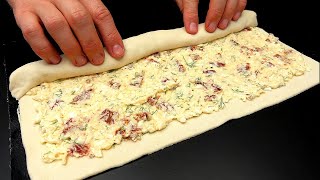 DIE KÖSTLICHSTE Füllung für Blätterteig Jeder fragt nach diesem Rezept Schmeckt besser als Pizza [upl. by Sonstrom]