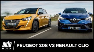 Peugeot 208 vs Renault Clio  match entre nouvelles stars 2019 [upl. by Marozas]