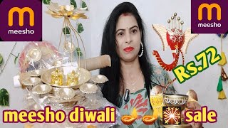 meesho maha diwali sale haulUpto 80 offAffordable Home Decordiwali 🪔 special haul [upl. by Zzahc]