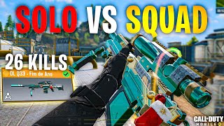 TESTANDO MEU LOADOUT DE DLQ33 NO SOLO VS SQUAD 26 KILLS  COD MOBILE  BATTLE ROYALE [upl. by Nathaniel]