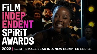 THUSO MBEDU wins BEST FEMALE Performance in a new scripted series at the 2022 Spirit Awards [upl. by Wylen]